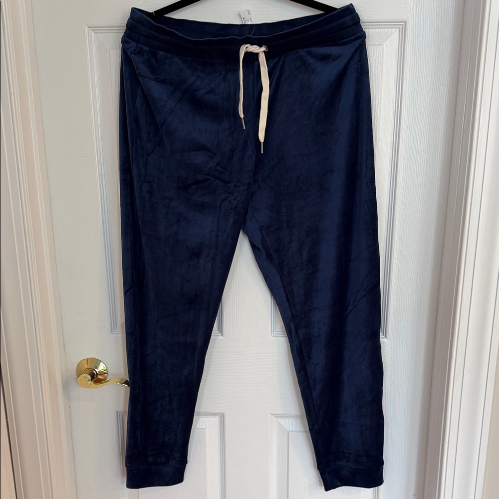 J. Crew Dark Blue Joggers with Cream Drawstring